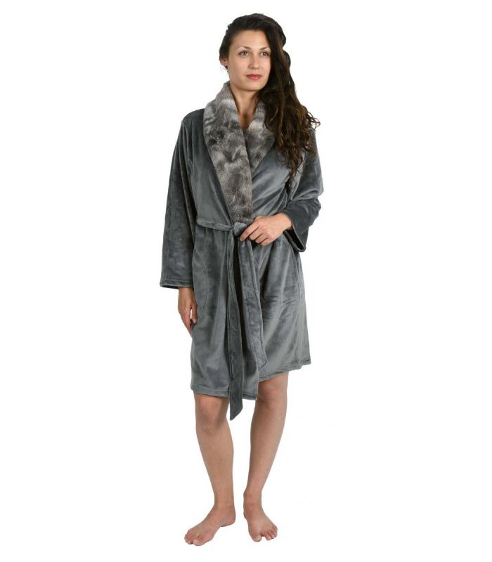 Peignoir polaire Angelina anthracite Peignoir polaire Angelina anthracite