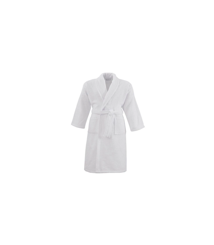 Peignoir col châle Studio 100% coton 400g/m² - Couleur éponge - Blanc, Taille peignoir - L