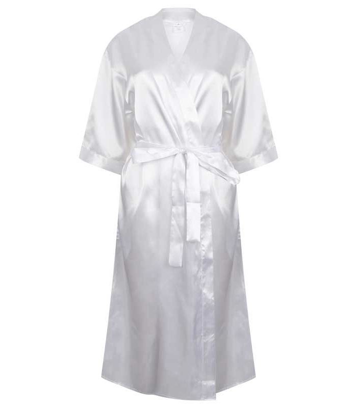 Peignoir Kimono satin blanc