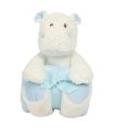 Peluche + Couverture Hippo bleu