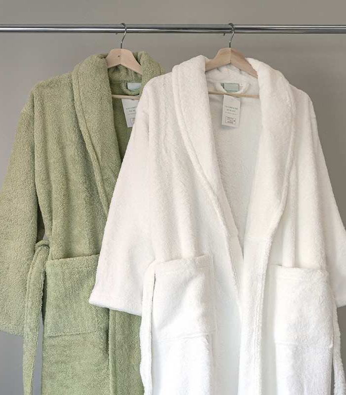 Peignoir Extra Moelleux- 500 g/m² - 100 % coton Sauge-Blanc
