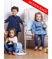 Blouse enfant Denim upcycle Boutons Rouges
