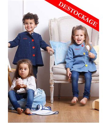 Blouse enfant Denim upcycle Boutons Multico