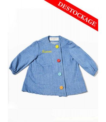 Blouse enfant Denim upcycle Boutons Multico
