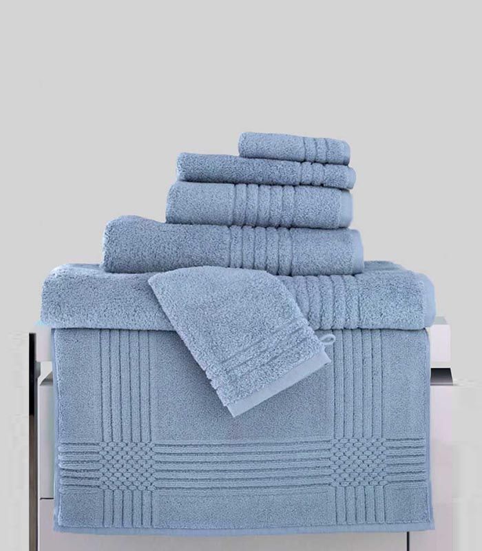 Serviette de Toilette "Extra Moelleux" 700gr/m² 100% coton Bleu Glacier