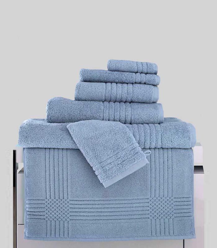 Tapis de Bain assorti ligne "Extra Moelleux" 50x80 1000gr/m² Bleu Glacier