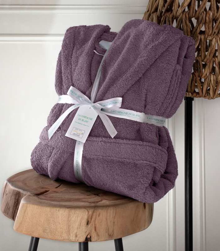 PEIGNOIR DE BAIN À CAPUCHE 100% COTON 400G/M² Aubergine PEIGNOIR DE BAIN À CAPUCHE 100% COTON 400G/M² Aubergine