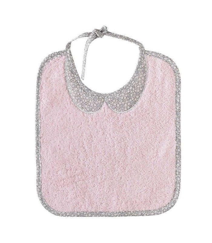 Bavoir Claudine rose 100% coton Bavoir Claudine rose 100% coton