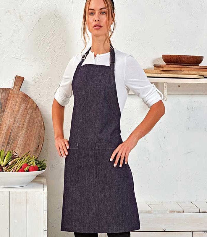 Tablier en denim biologique durable issu du commerce équitable