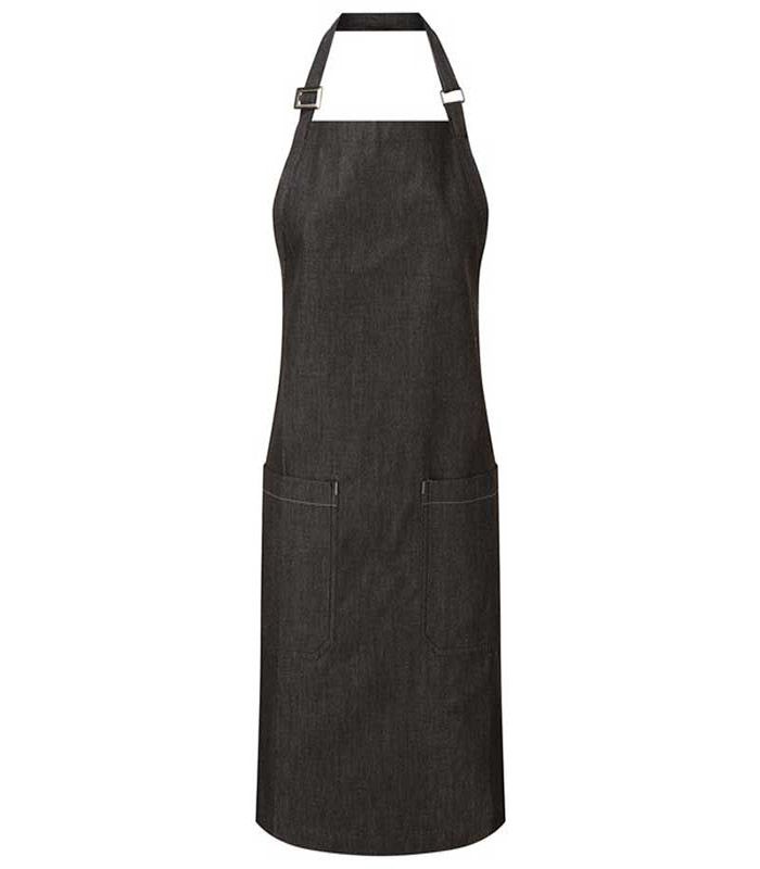 Tablier en denim biologique durable issu du commerce équitable BLACK