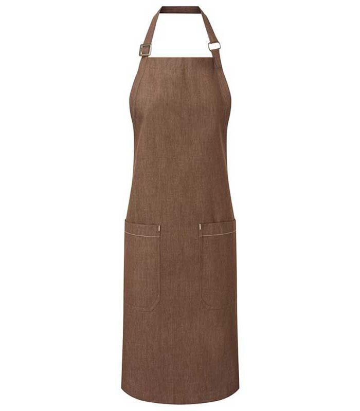 Tablier en denim biologique durable issu du commerce équitable BROWN