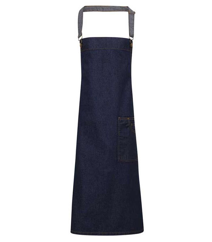 Tablier bavette denim effet ciré District