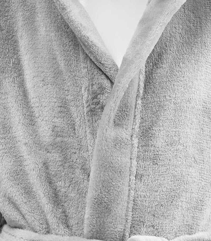 Peignoir polaire à capuche Komo Gris Perle