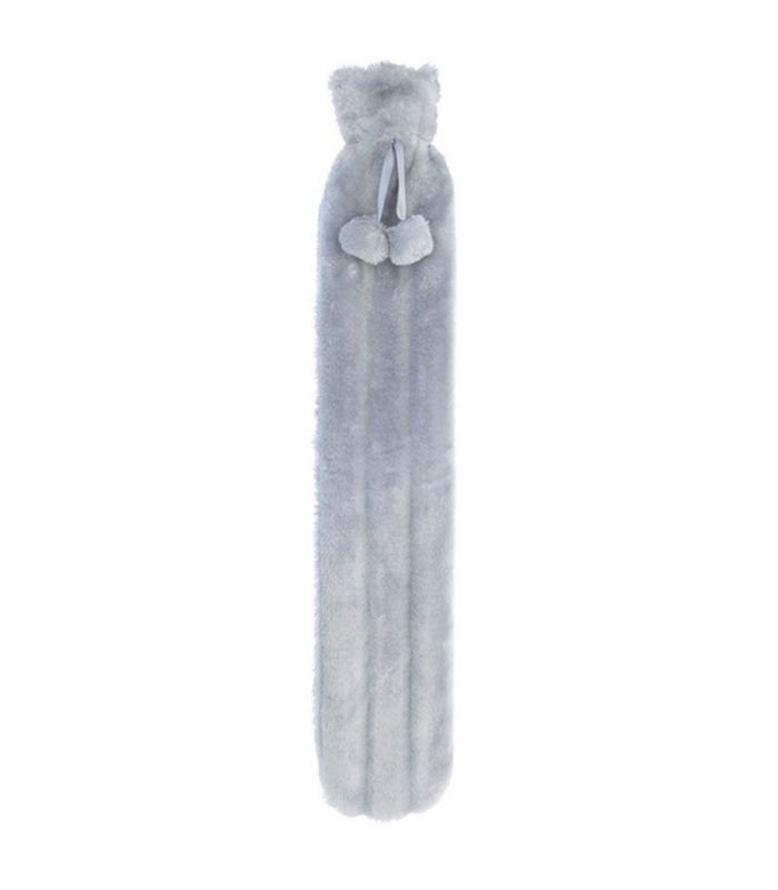Bouillotte et housse en fausse fourrure LOOOOOONGUE silver grey