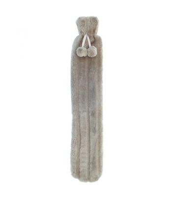 Bouillotte et housse en fausse fourrure LOOOOOONGUE silver grey
