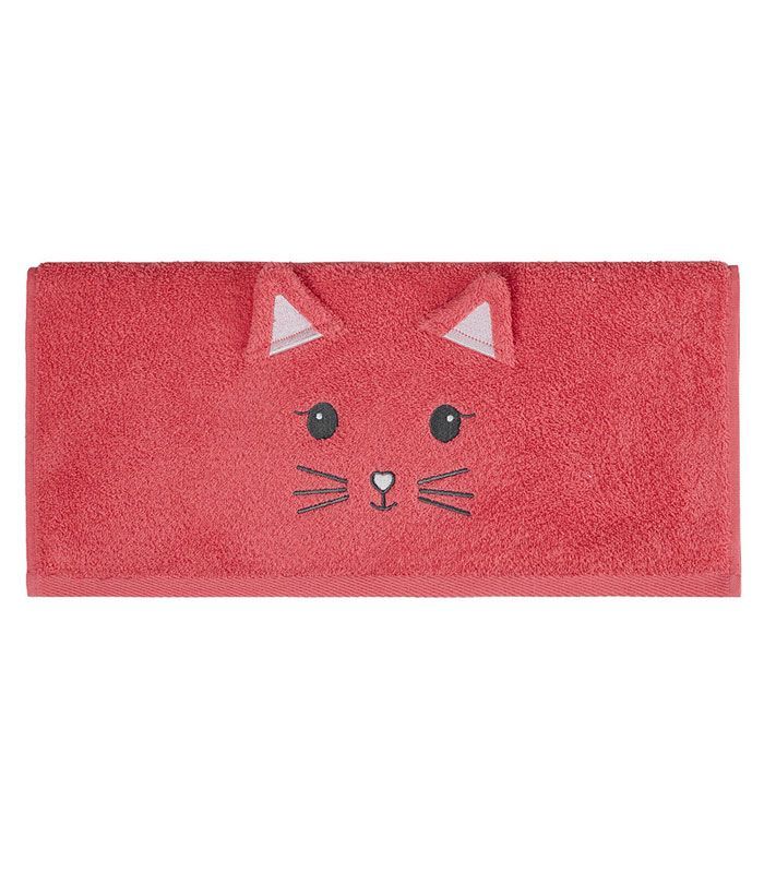 Serviette de toilette Misty le chat Framboise 50x90cm 100% coton 450gr/m²