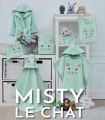 Collection Misty le chat Menthe 100% coton 450gr/m²