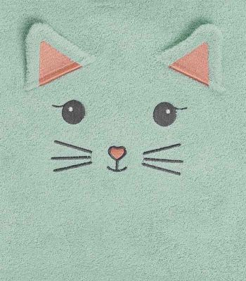 Drap de douche Misty le chat menthe 70x130cm 100% coton 450g/m²
