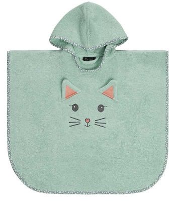 Poncho Misty le chat menthe 100% coton 450gr/m²