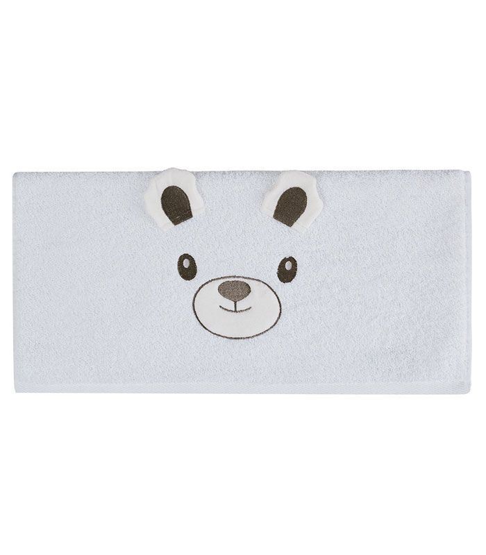 Serviette de toilette Bobby l'Ours blanc 50x90cm 100% coton 450gr/m²