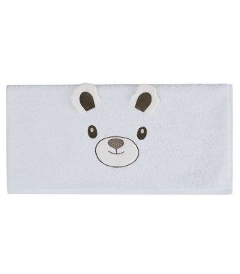 Serviette de toilette Bobby l'Ours blanc 50x90cm 100% coton 450gr/m²