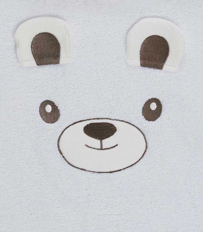 Drap de douche Bobby l'Ours blanc 70x130cm 100% coton 450gr/m²