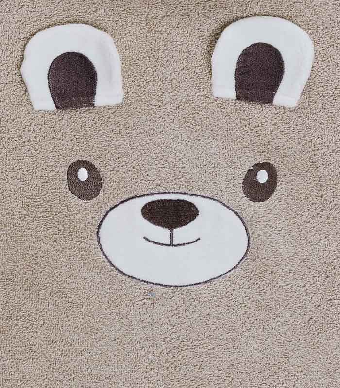 Drap de douche Bobby l'Ours sable 70x130cm 100% coton 450gr/m²