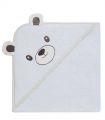 Cape de bain Bobby l'Ours blanc 75x75cm 100% coton 450gr/m²