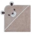 Cape de bain Bobby l'Ours 75x75cm 100% coton 450gr/m²