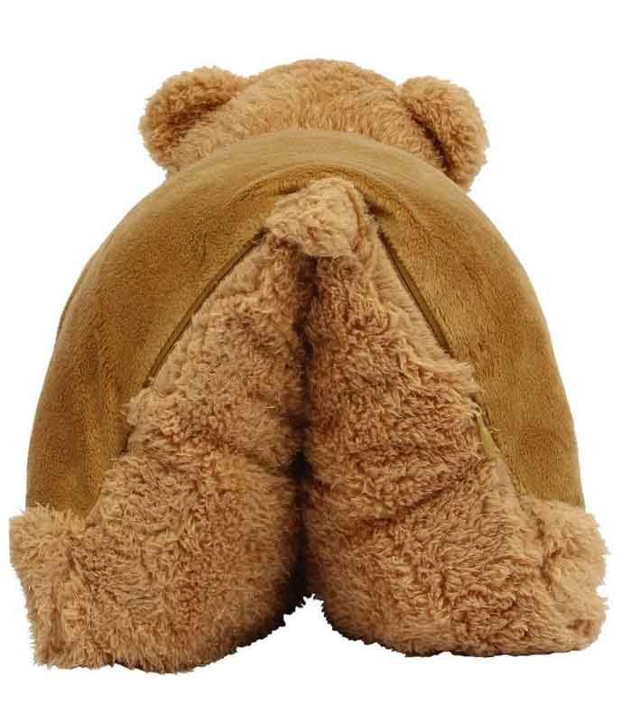 Coussin ourson peluche zippée